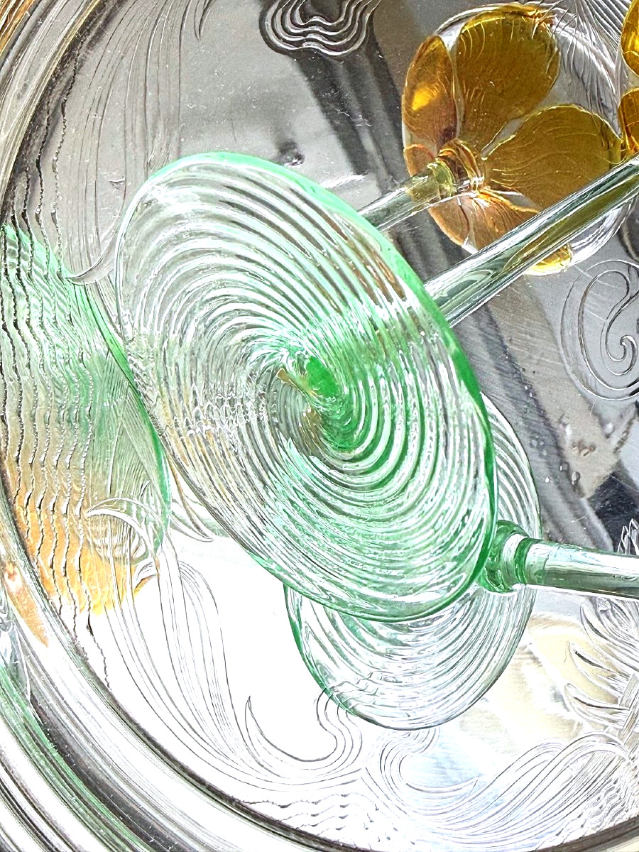 Art Nouveau Liqueur Glass Made Of Uranium Glass, Rheinische Glashütten Ag, Cologne-ehrenfeld, 1900-photo-1
