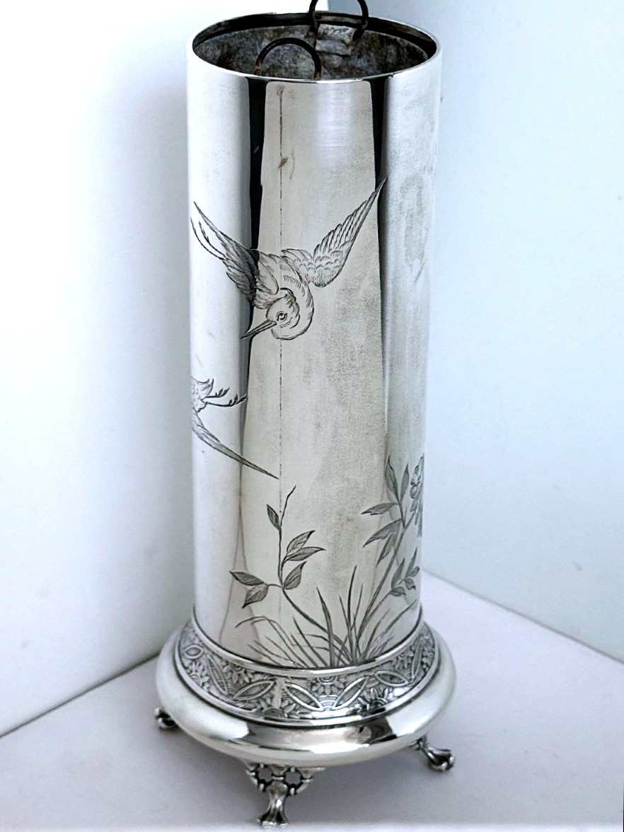 Tiffany & Co. Japonesque (japanese-inspired) Sterling Silver Vase With Original Insert
