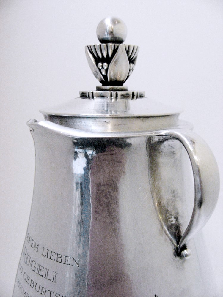 Georg Jensen Large Sterling Silver Cocktail Shaker, Cactus 572 A, Grasshopper Club Zurich-photo-3