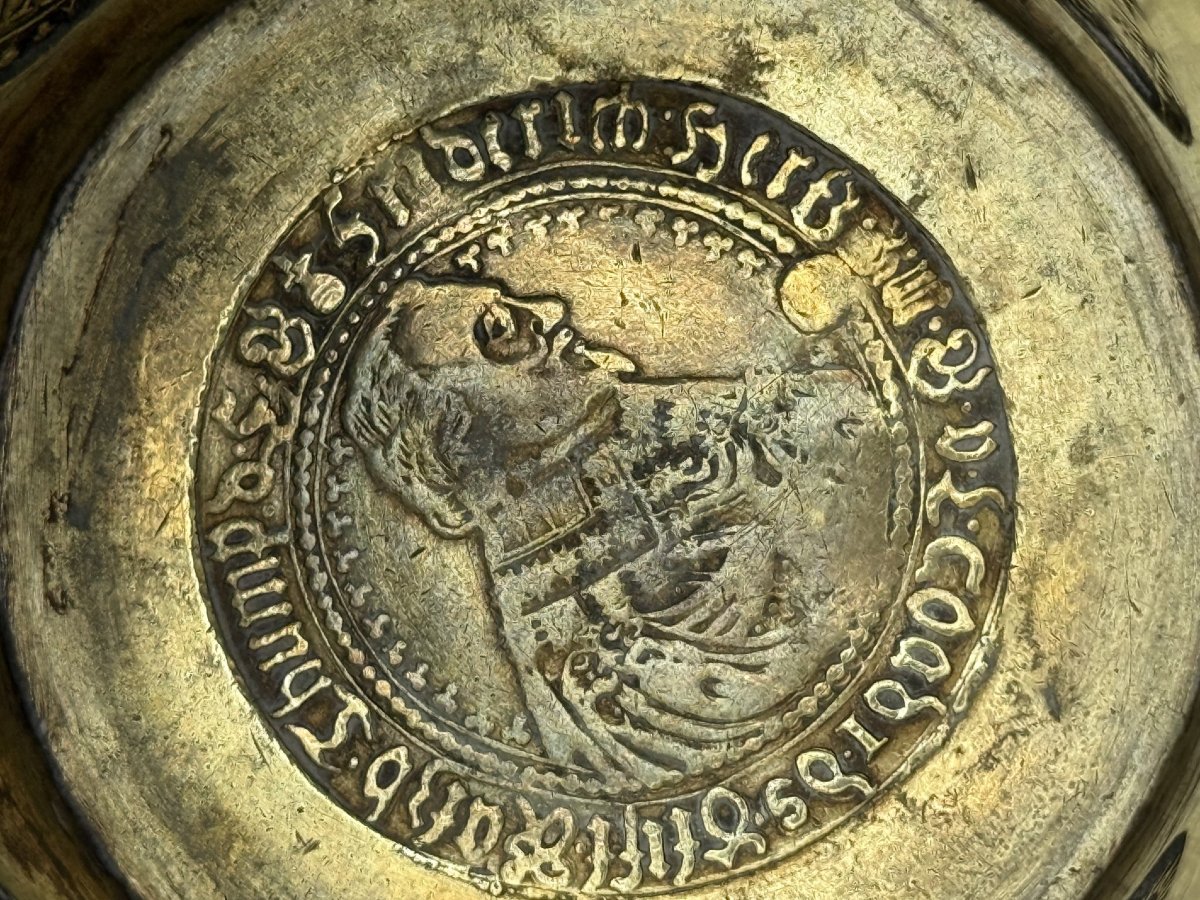 Rare gobelet à monnaies en argent par Andreas Junge I, Königsberg (Prusse orientale), 1740-photo-2
