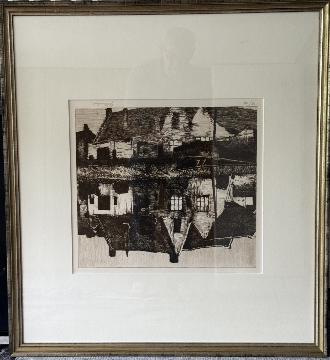 Max Clarenbach (1880–1952) Original Etching “winter In Wittlaer” Signed In Pencil, School Of 