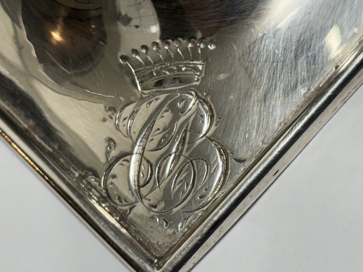 Paire de petits flambeaux en argent aux armoiries comtales Allemagne probablement Schwerin 1820