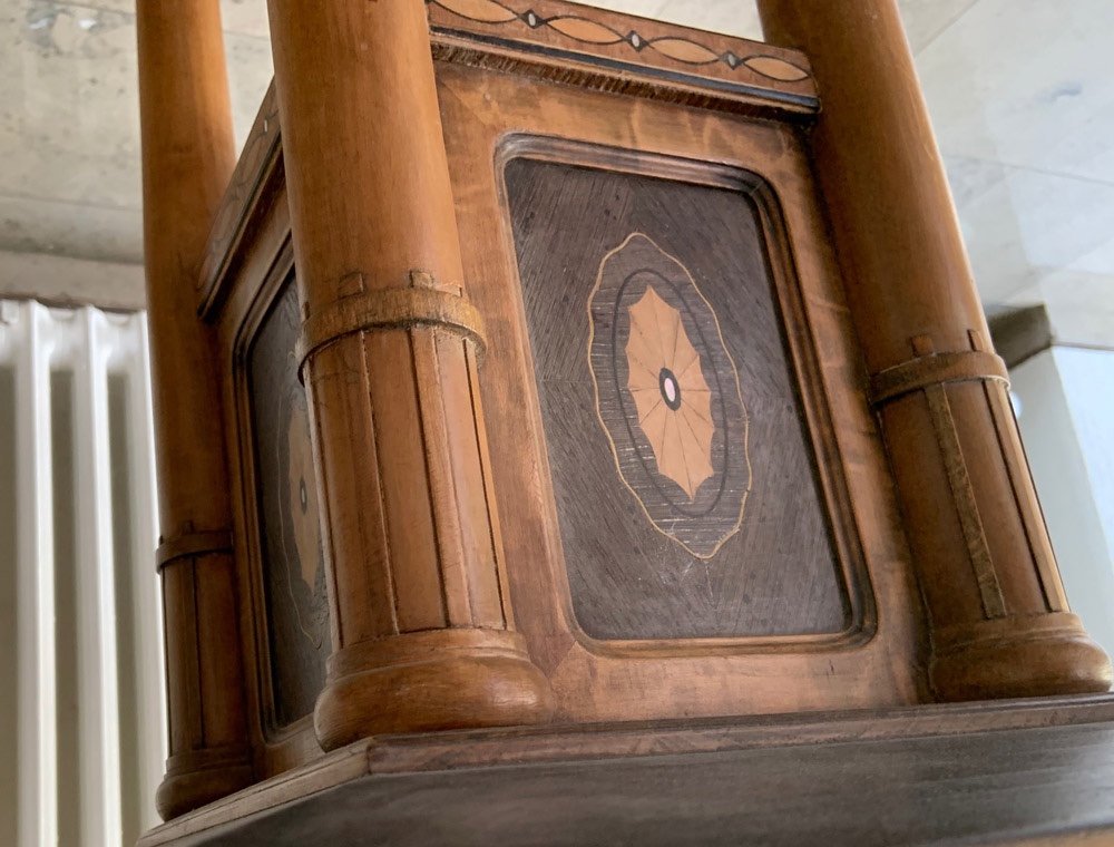 Table Ronde Art Nouveau Avec Marqueterie, Colonie D’artistes De Darmstadt, Allemagne Vers 1905-photo-4