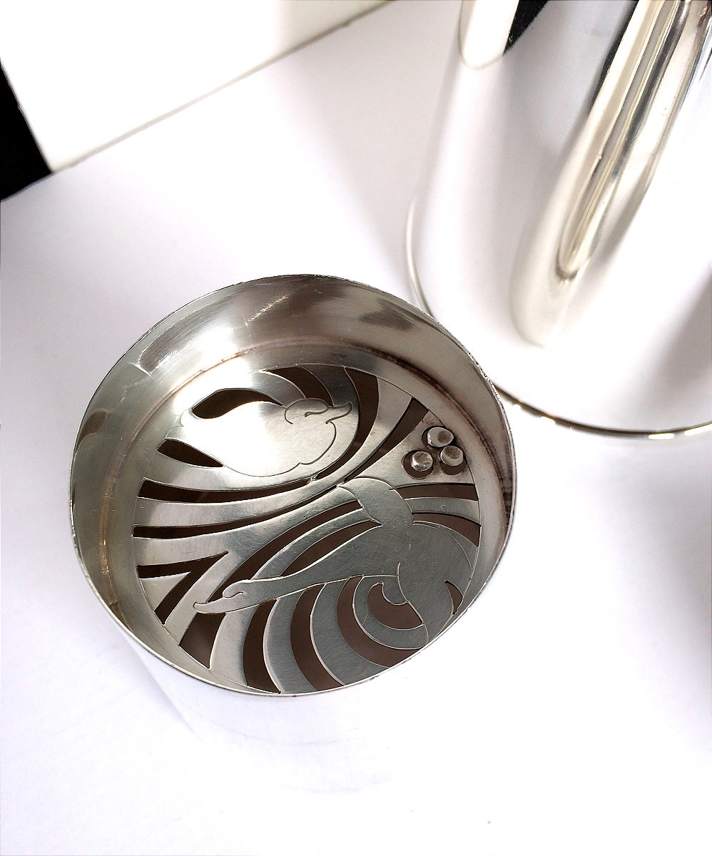 Georg Jensen. Shaker, Pyramide #774 argent  925, Copenhague 1933–1944 Design : Harald Nielsen, -photo-3