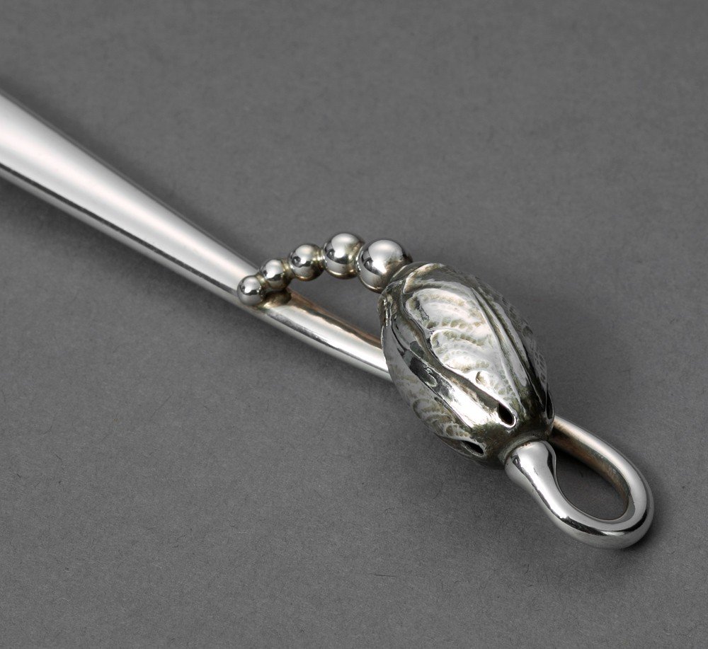 Georg Jensen Blossom #84 Sterling Silver Coffee Spoon, Copenhagen, Denmark-photo-4