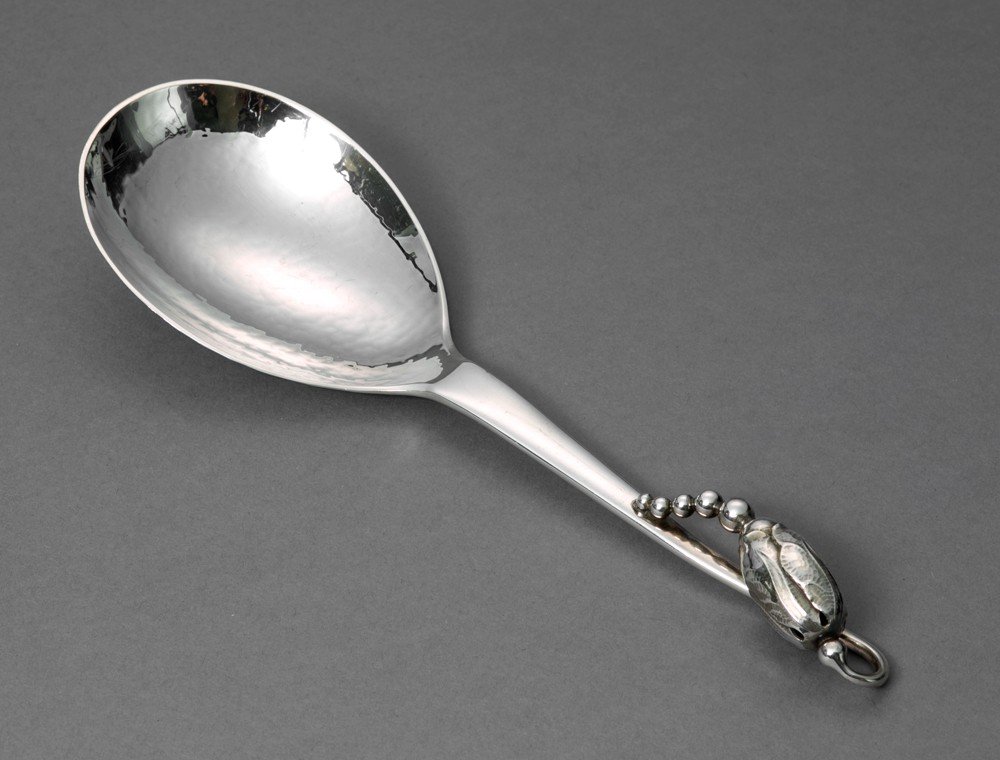 Georg Jensen Sterling Silver Serving Spoon Blossom Collection # 84