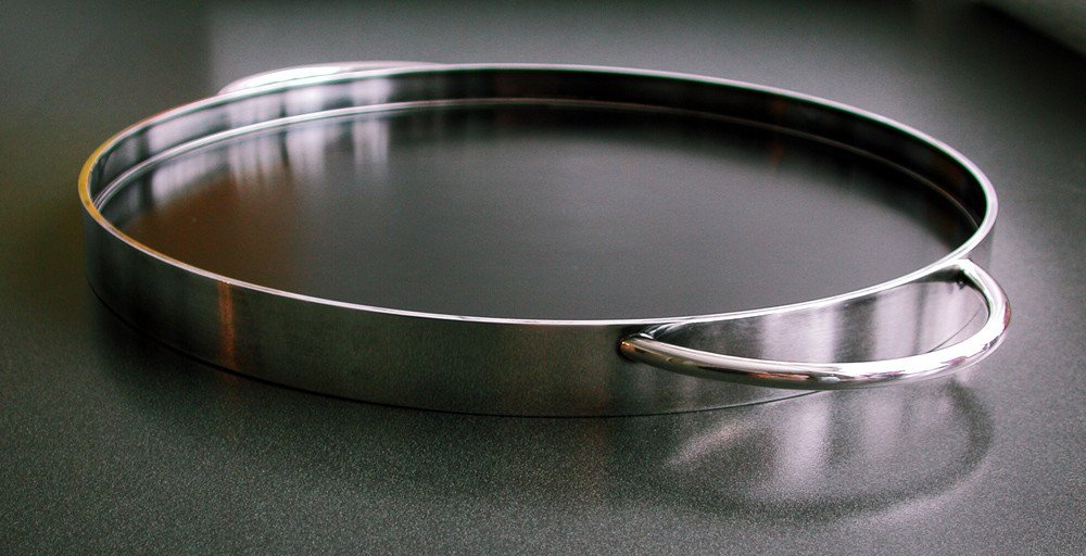 Georg Jensen Round Silver Serving Tray #1116, 1960s, Design Soeren Georg Jensen-photo-3