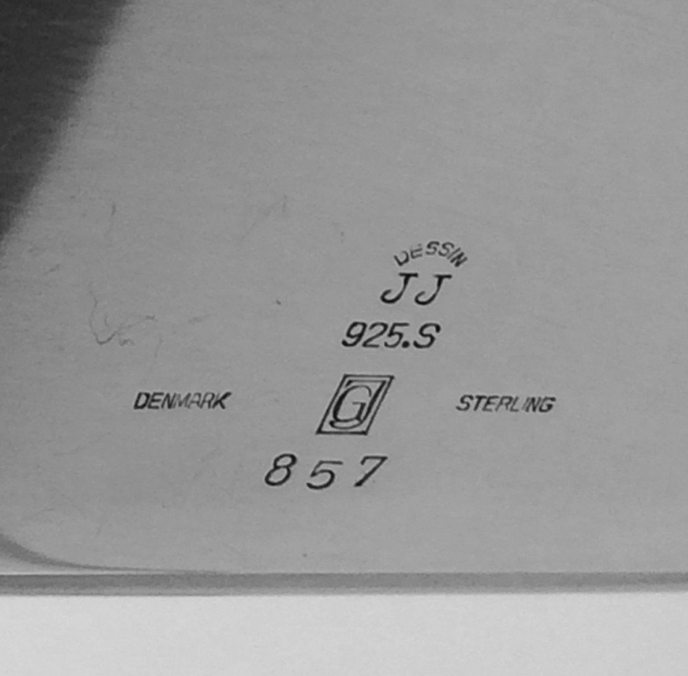 Pre-war Georg Jensen Sterling Grande Boîte Carrée à Couvercle Art Déco # 857 Design J. Jensen-photo-1
