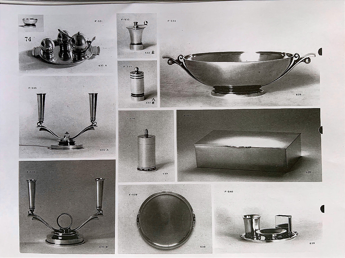 Georg Jensen HN Jardinière, Bol centerpiece #636, collection Pyramid, argent sterling 1933-44-photo-2