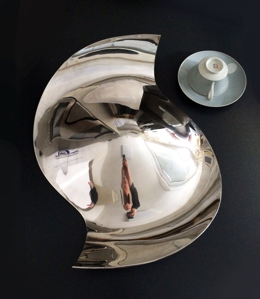 Georg Jensen Large Bowl, Modernist XXl Sterling Silver Centerpiece, Allan Scharff #1343-photo-2