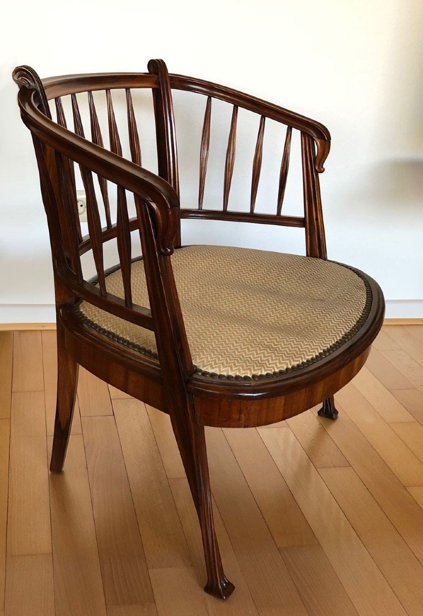  Louis Majorelle Nancy 1900 Fauteuil d'Enfant Art Nouveau En Bois Précieux-photo-2