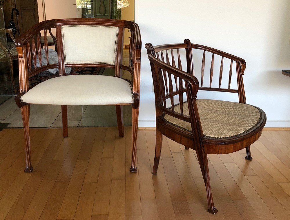  Louis Majorelle Nancy 1900 Fauteuil d'Enfant Art Nouveau En Bois Précieux-photo-3