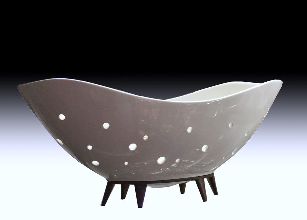Kpm Berlin Fruit Bowl / Porcelain Jardiniere, Design: Siegmund Schütz 1953