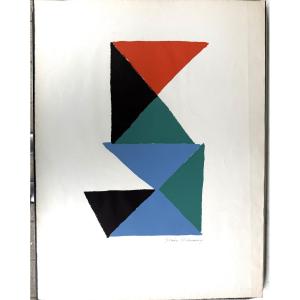 Sonia Delaunay, 1885 Ukraine - 1979 Paris, France, Composition With Triangles In Color