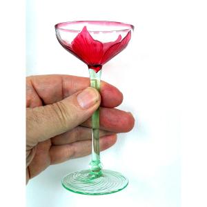 Jugendstil Liqueur Glass, Rheinische Glashütten Ag, Cologne-ehrenfeld, Circa 1900-1905
