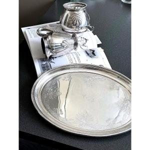 Art Nouveau Silver Service - Designed By Heinrich Vogeler - Tray, Cream Jug & Sugar Bowl 1903