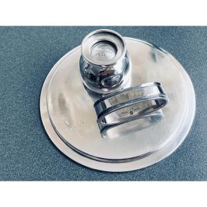 Georg Jensen Solid Silver Egg Cup "pyramid," No. 585, Art Deco Design By Harald Nielsen