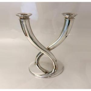 Candleholder, Design: Gio Ponti, 1960s, Christofle, Paris France 1960, Silver Plated