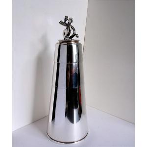 Georg Jensen 1933-44 Cocktail Shaker 774 Art Déco En Argent, Design: Harald Nielsen 1936