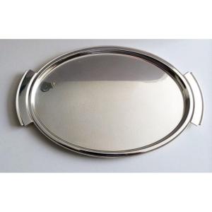 Georg Jensen Pyramid Oval Tray #600 I Art Deco 925 Silver Execution 1933-44, H. Nielsen