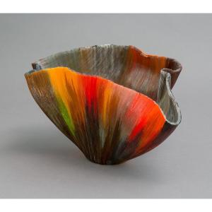 Mary Ann Toots Zynsky Studio Glass Vase En Verre Ritemprare Serena