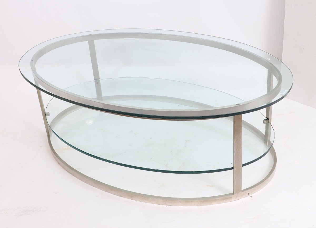 Rare Table De Salon Ovale 60/70