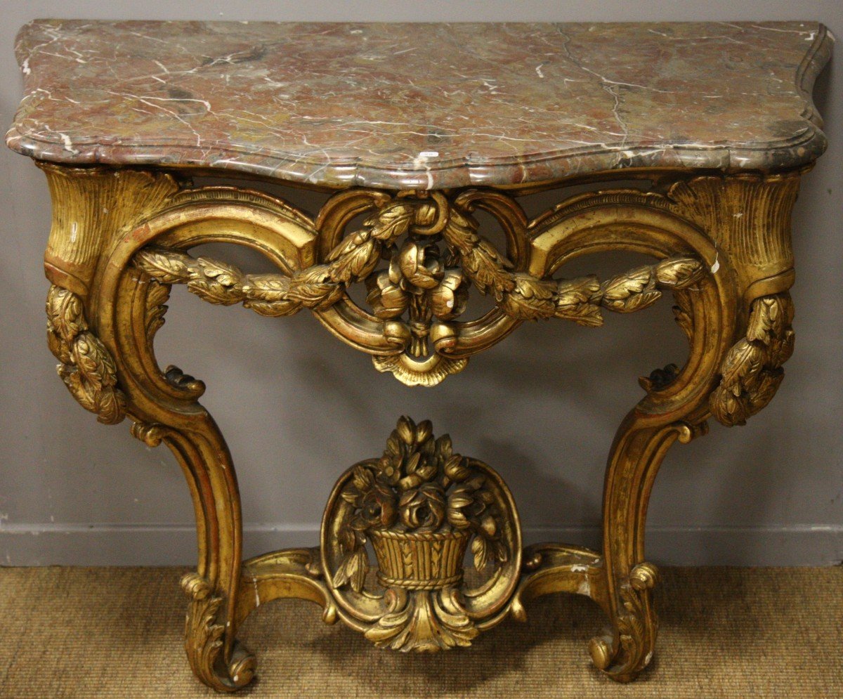 Console In Golden Wood Louis XV