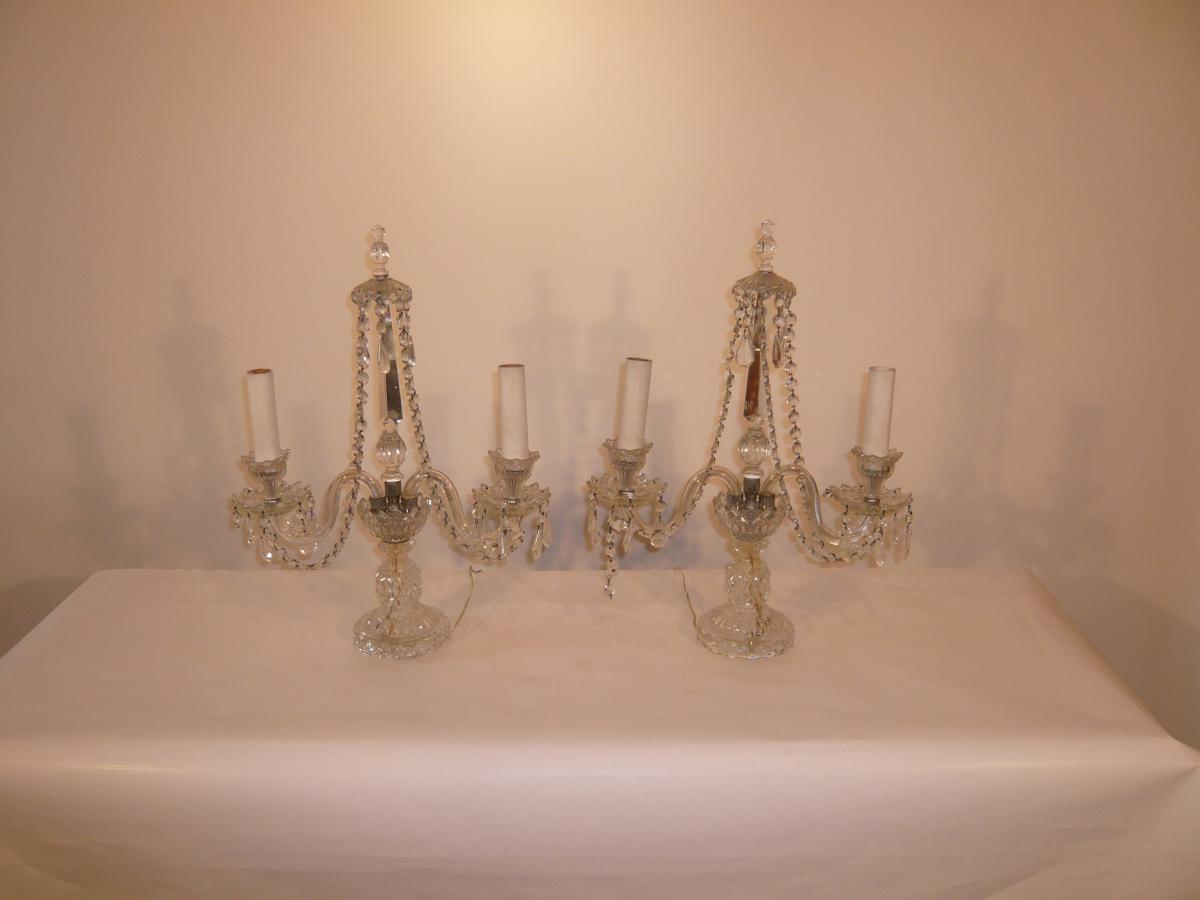 Paire De Girandoles De Baccarat