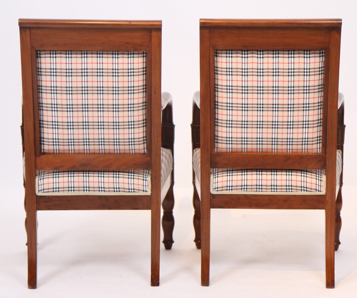 Pair Of Burberry Fabric Armchairs-photo-2