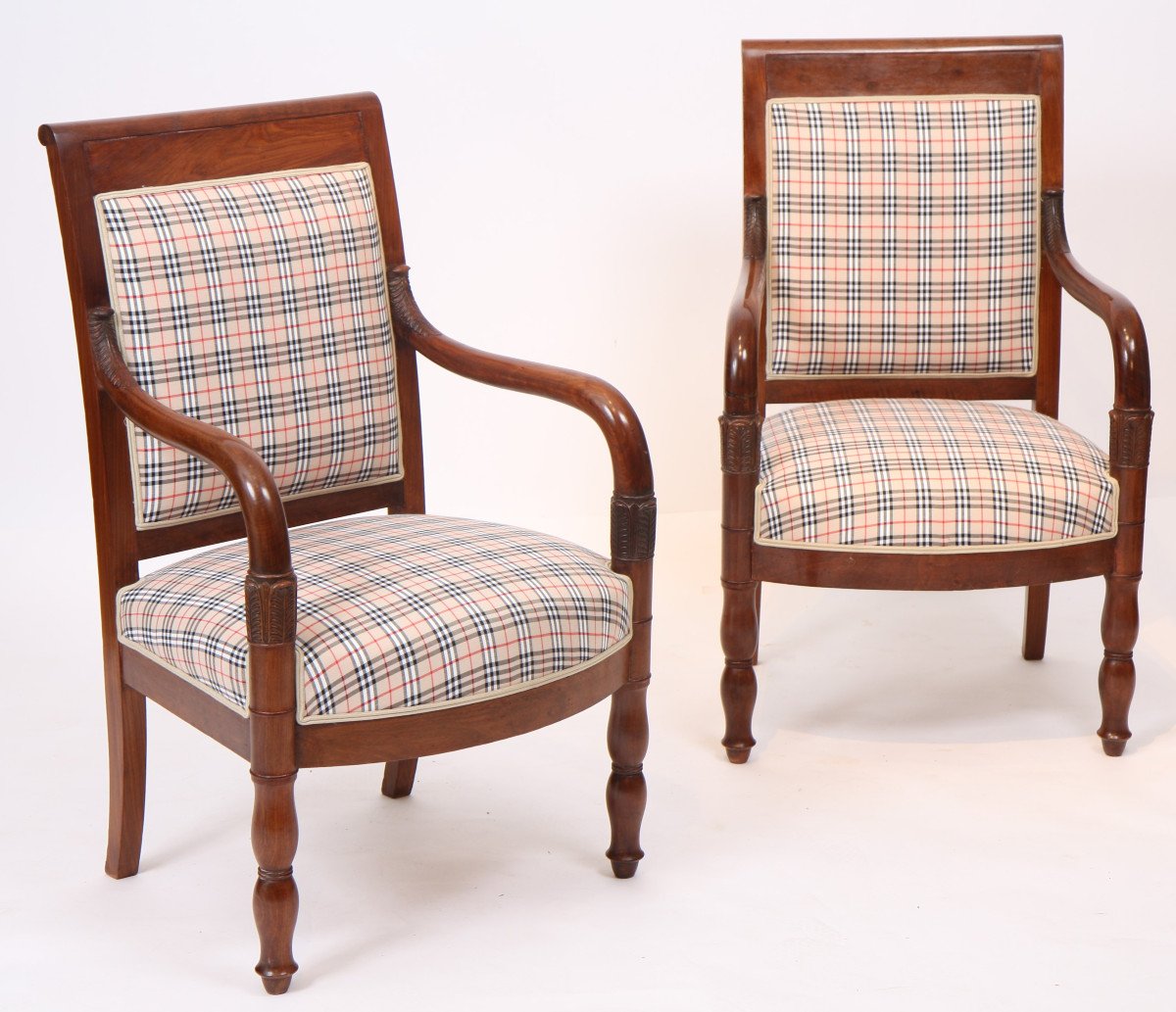 Pair Of Burberry Fabric Armchairs