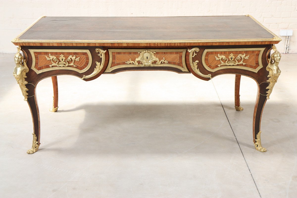 Exceptional Double-sided Inlaid Flat Desk -photo-2