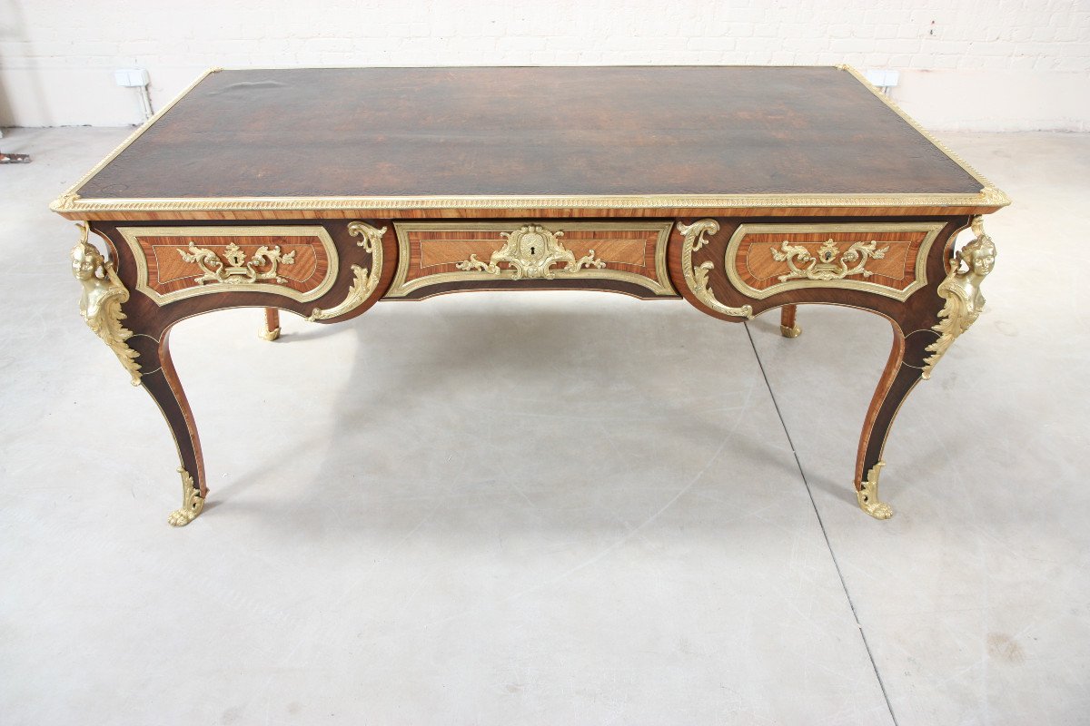 Exceptional Double-sided Inlaid Flat Desk -photo-2
