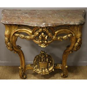 Console In Golden Wood Louis XV