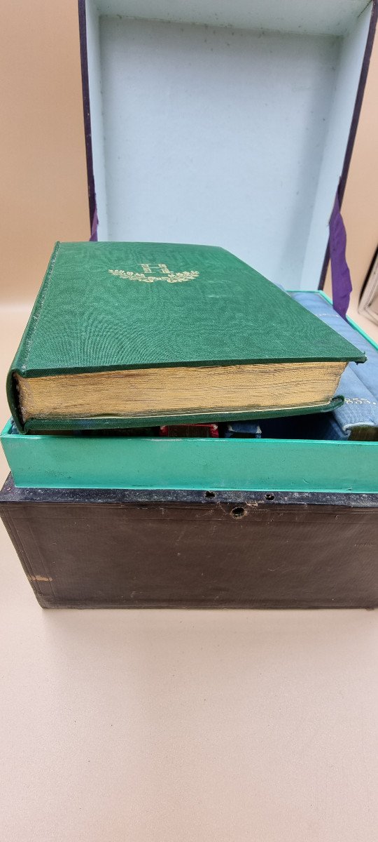 Leather Box 7 Books Romantic Roman Young Girls Restoration Louis Philippe-photo-2