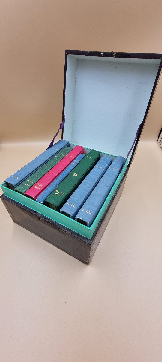 Leather Box 7 Books Romantic Roman Young Girls Restoration Louis Philippe-photo-6