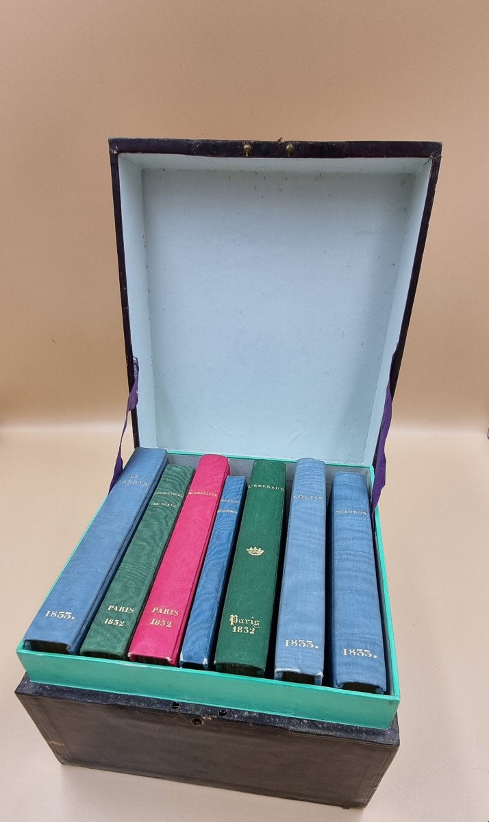Leather Box 7 Books Romantic Roman Young Girls Restoration Louis Philippe