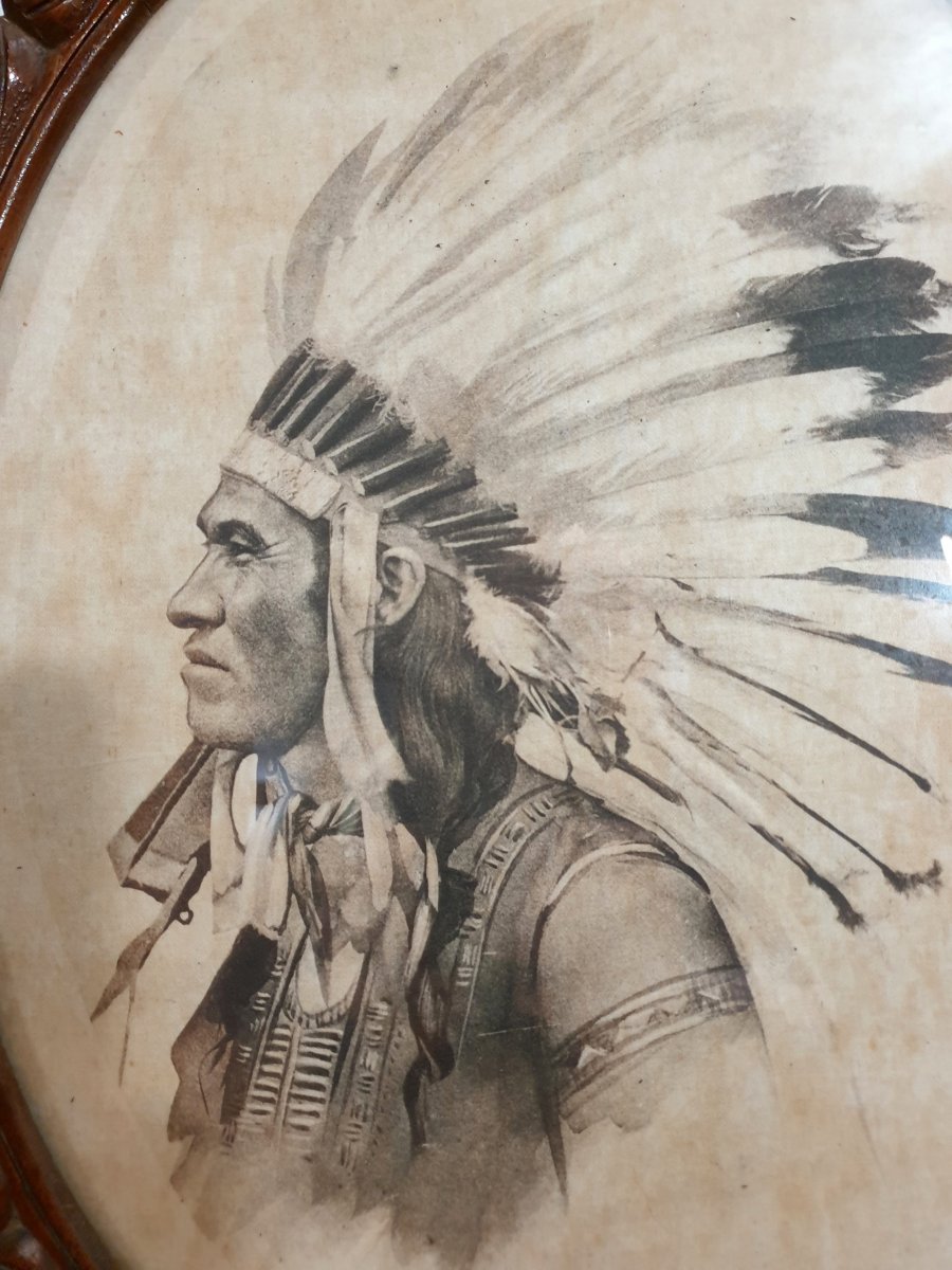 American Indian Chiefs - Art Deco - Photography On Fabric - 1920-1940-photo-2