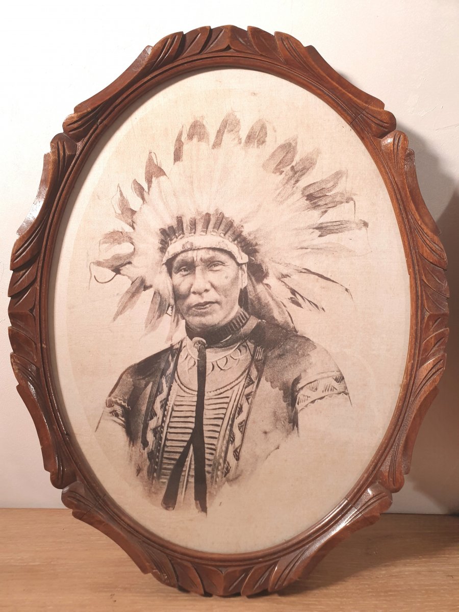 American Indian Chiefs - Art Deco - Photography On Fabric - 1920-1940-photo-3