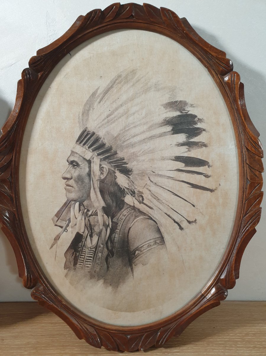 American Indian Chiefs - Art Deco - Photography On Fabric - 1920-1940-photo-4