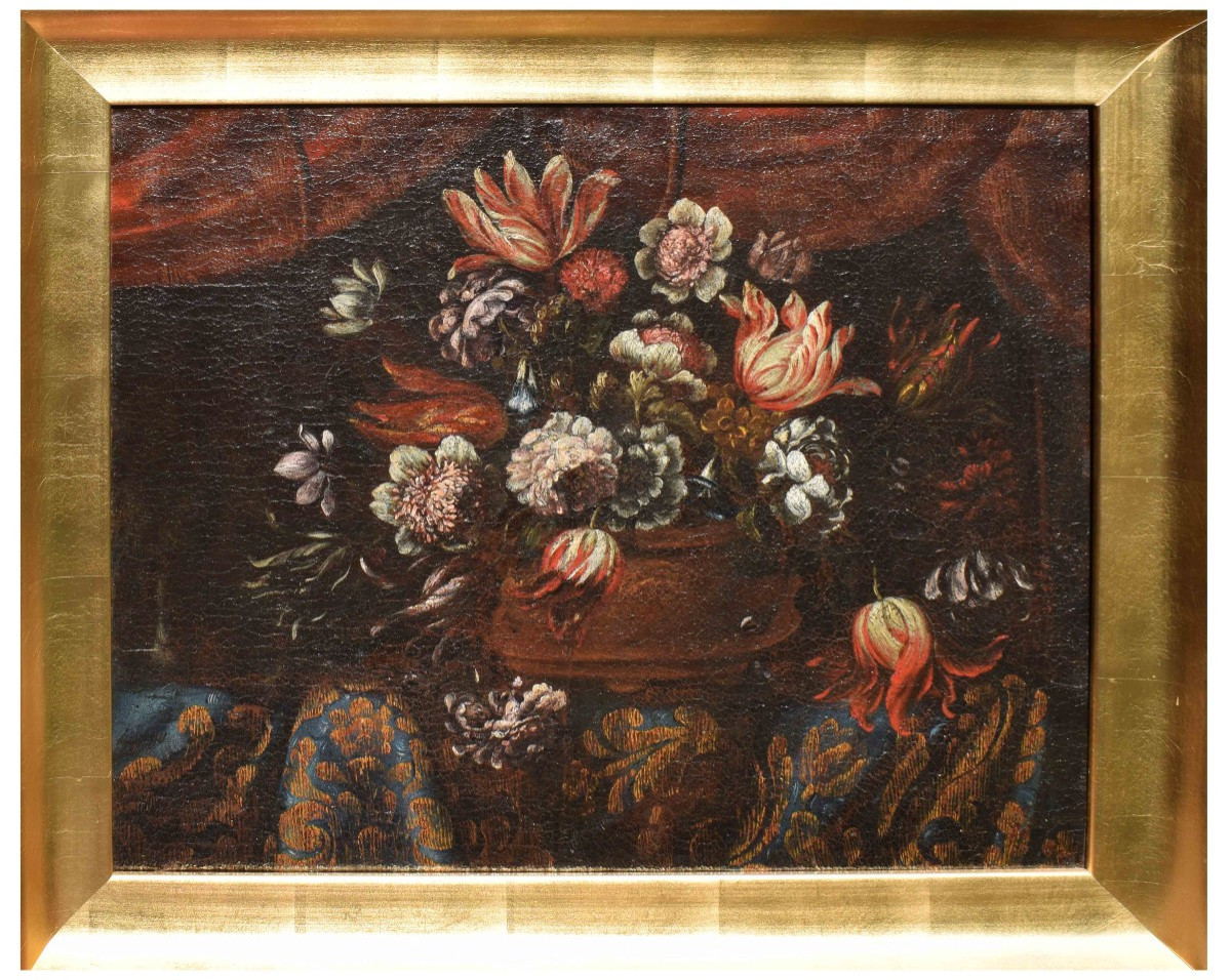 Floral Still Life From The Lombard School Of The 17th Century