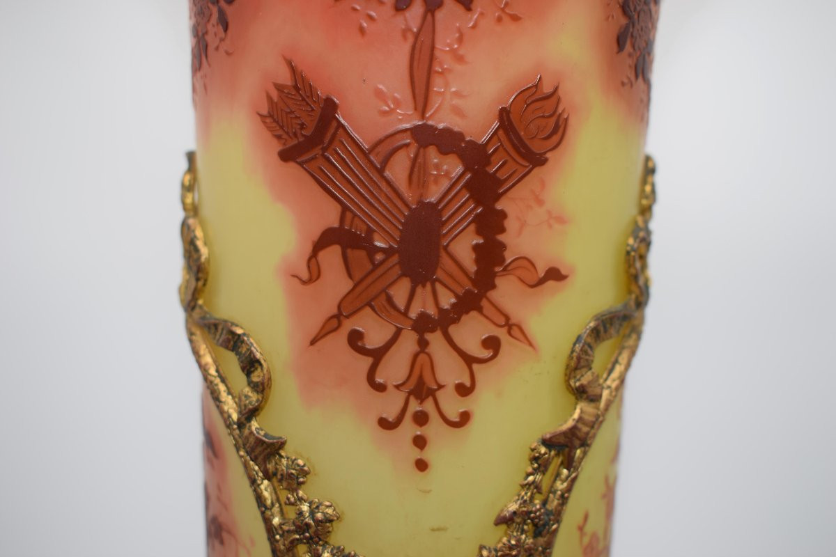 Vase En Verre Et Bronze, France XXe Siècle-photo-2
