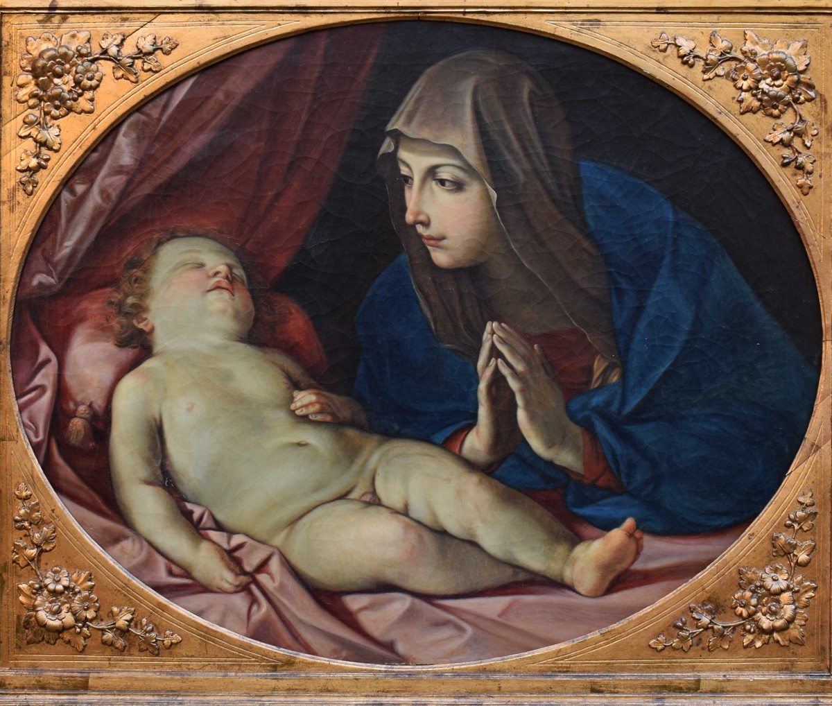 Madone à l'Enfant de Guido Reni, peinture  XIXe siècle-photo-2