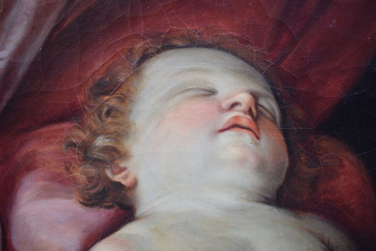 Madone à l'Enfant de Guido Reni, peinture  XIXe siècle-photo-2