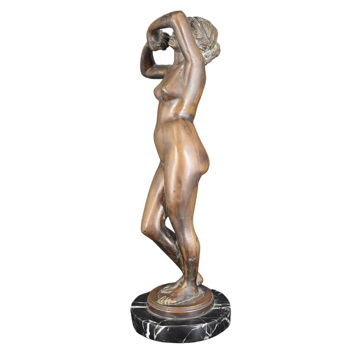 Art Deco Bronze Sculpture – Nude Woman In An Elegant Pose – Venus-photo-2