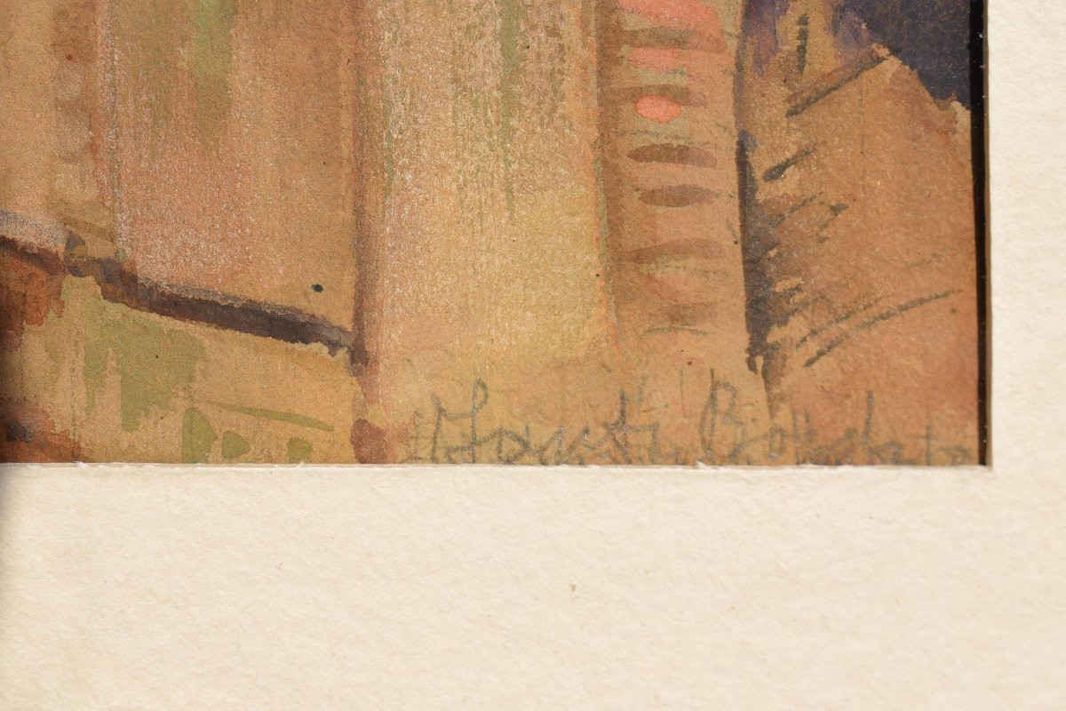 Orientalist Watercolour With Architecture-photo-3
