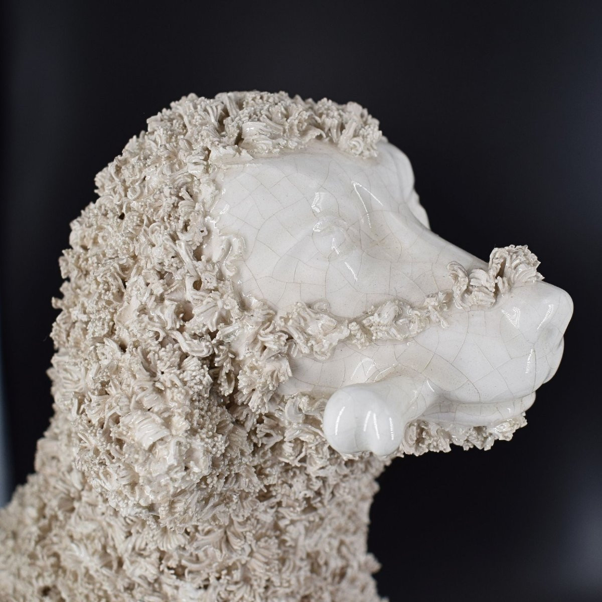 Pair Of Ceramic Sculptures From Nove Di Bassano Depicting Poodles-photo-4