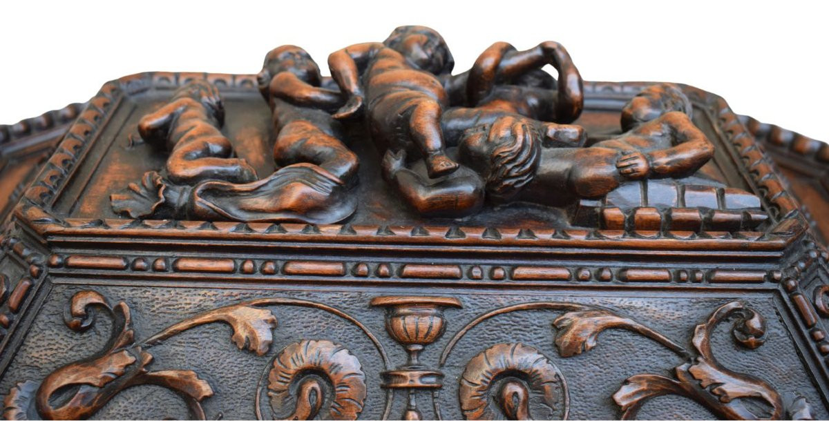 Coffret en bois sculpté – Style néo-Renaissance-photo-6