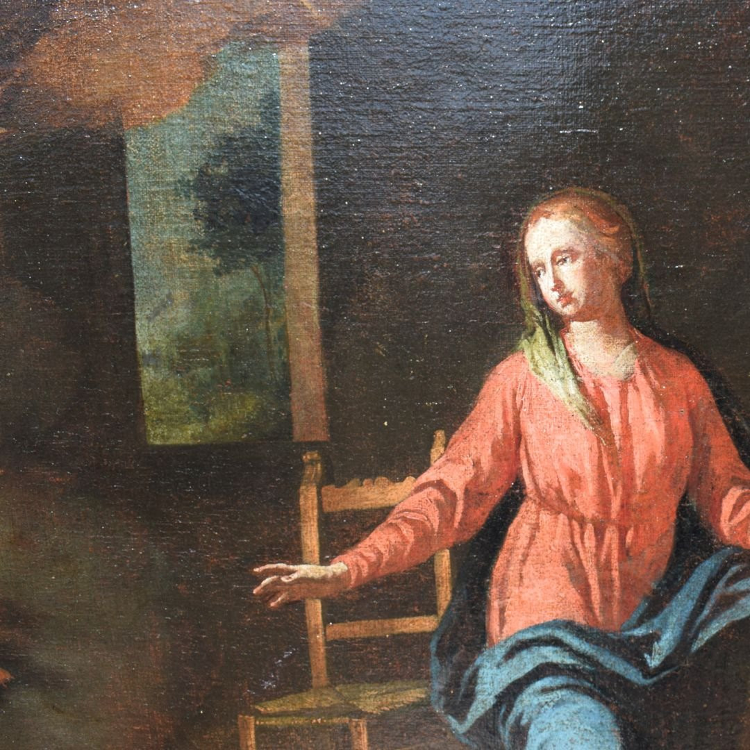 Peinture religieuse lombarde « L'Annonciation », début du XVIIIe siècle-photo-3