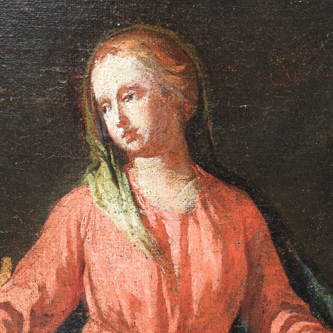 Peinture religieuse lombarde « L'Annonciation », début du XVIIIe siècle-photo-2