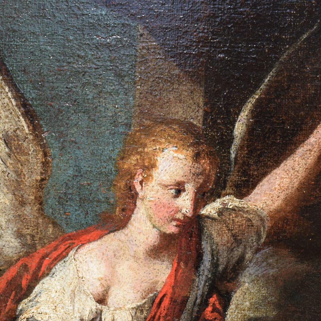 Peinture religieuse lombarde « L'Annonciation », début du XVIIIe siècle-photo-4